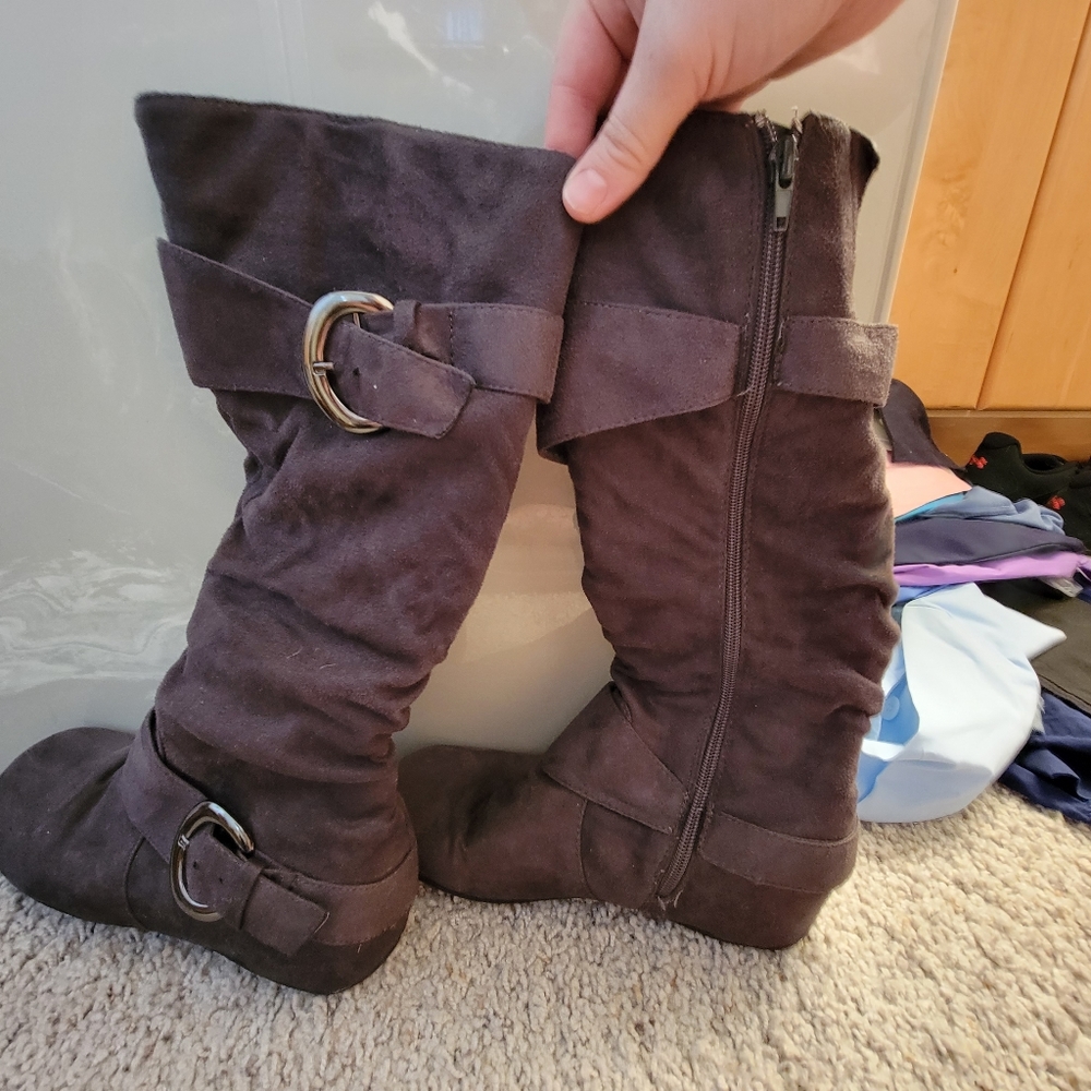 Gray boots